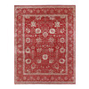 Transitional Wool & Silk Hand Knotted Rug Red 7.9x10.0 -O076306