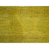 Modern and Contemporary Wool & Silk Hand Knotted Rug Yellow 8.10x12.5 -O076324