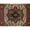 Heriz Wool Hand Knotted Rug Ivory 5.1x7.2 -O091395