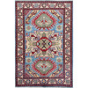 Kazak Wool Hand Knotted Rug Blue 2.9x3.11 -O0397