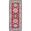 Kazak Wool Hand Knotted Rug Red 2.7x6.5 -O0443