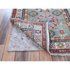 Kazak Wool Hand Knotted Rug Green 2.7x9.3 -O0454