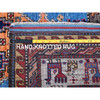 Kazak Wool Hand Knotted Rug Blue 3.11x6.4 -O0600
