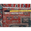 Overdyed & Vintage Wool Hand Knotted Rug Red 2.7x9.3 -O0633