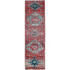 Overdyed & Vintage Wool Hand Knotted Rug Red 2.7x9.3 -O0633