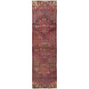 Overdyed & Vintage Wool Hand Knotted Rug Pink 2.4x8.9 -O0635