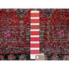 Overdyed & Vintage Wool Hand Knotted Rug Red 2.7x9.1 -O0640