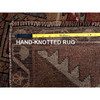 Overdyed & Vintage Wool Hand Knotted Rug Red 3.0x12.1 -O0643
