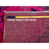 Overdyed & Vintage Wool Hand Knotted Rug Pink 2.8x8.3 -O0647