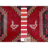 Overdyed & Vintage Wool Hand Knotted Rug Red 2.7x9.5 -O0646
