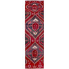 Overdyed & Vintage Wool Hand Knotted Rug Red 2.7x9.5 -O0646