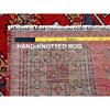 Overdyed & Vintage Wool Hand Knotted Rug Red 2.3x9.3 -O0653