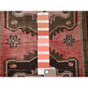 Overdyed & Vintage Wool Hand Knotted Rug Red 3.0x9.2 -O0793