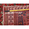 Overdyed & Vintage Wool Hand Knotted Rug Red 5.2x7.10 -O0811