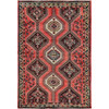 Overdyed & Vintage Wool Hand Knotted Rug Red 5.2x7.10 -O0813