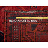 Overdyed & Vintage Wool Hand Knotted Rug Red 4.5x7.9 -O0818