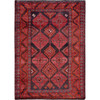 Overdyed & Vintage Wool Hand Knotted Rug Red 4.6x6.6 -O0820
