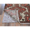 Overdyed & Vintage Wool Hand Knotted Rug Red 2.3x9.0 -O0825
