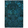 Overdyed & Vintage Wool Hand Knotted Rug Teal 2.0x2.11 -O0845