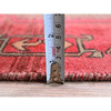 Overdyed & Vintage Wool Hand Knotted Rug Red 2.3x8.5 -O0846