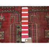 Overdyed & Vintage Wool Hand Knotted Rug Red 2.3x8.5 -O0846
