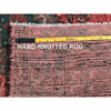 Overdyed & Vintage Wool Hand Knotted Rug Red 3.7x8.6 -O0859