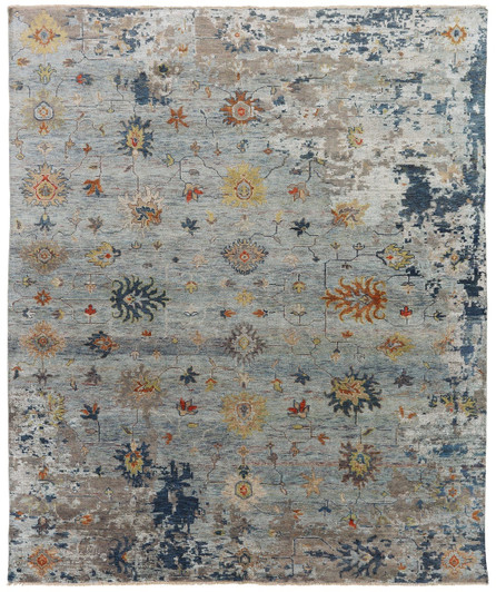 Hand Knotted Wool & Silk Oushak Rug KCR9300