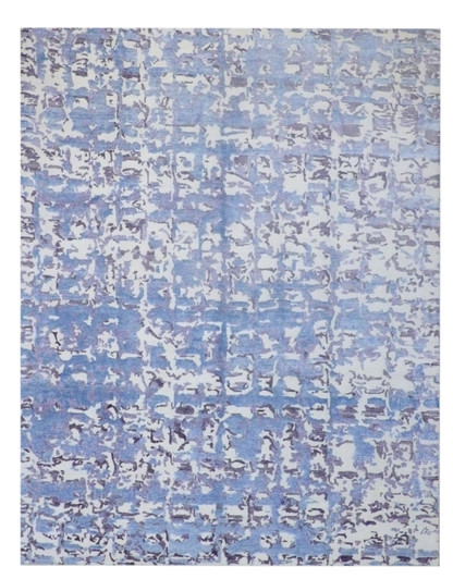 Transitional Abstract Carved 8'0"x10'0" Hand-knotted Rug -W1037