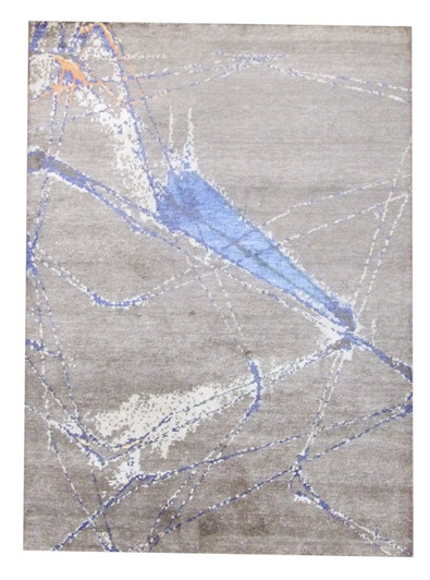 Tibetan Silky Abstract Sci-fi Design 5'0"x8'0" Hand-knotted Rug -W11067