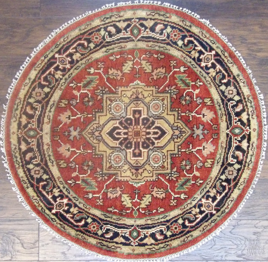 Tribal Heriz 4'0"x4'0" Hand-knotted Rug -w484