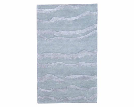 Modern Tibetan Waves Design 3 x 5 Hand knotted Rug - w162