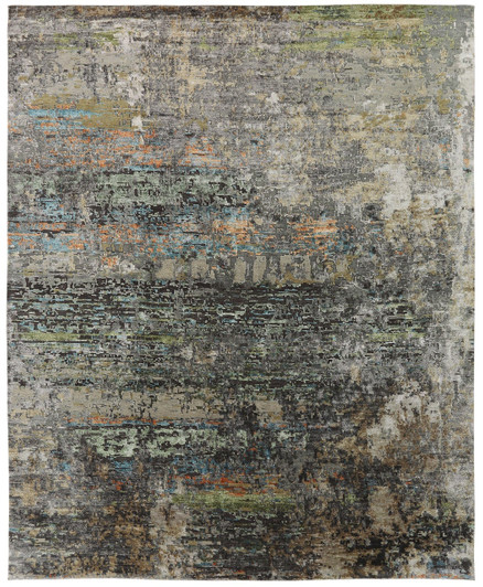 Hand Knotted Wool & Silk Modern Rug KNL3930