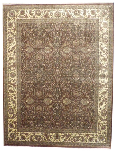 Fine Persian Mashad 9'0"x12'0" Hand-knotted Rug -w258