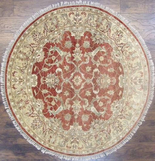 Jaipur Kashan Antique Wash 6'0" x 6'0" Hand-knotted Rug - w455