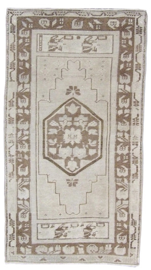 Vintage Oushak 3' x 5' Hand-knotted Rug - w132