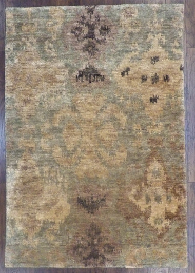 Modern Ikat Natural 6'0"x9'0" Hand-knotted Rug -w722