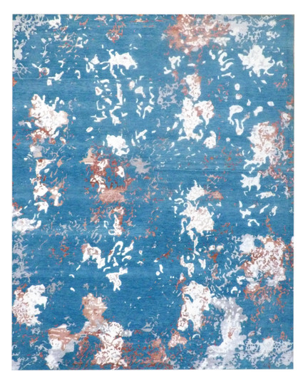 Modern Abstract Broken Design 8'0"x10'0" Hand-knotted Rug -w1049