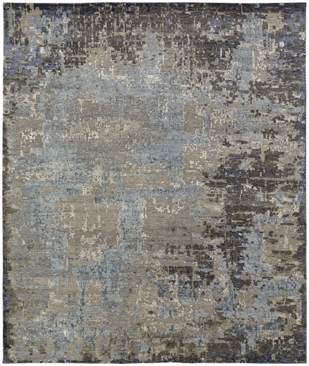 Hand Knotted Wool & Silk Modern Rug KNL3910