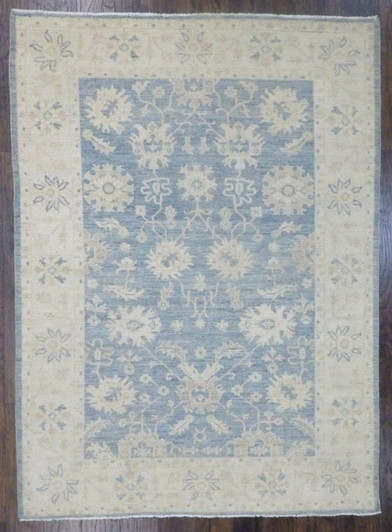 Oushak Bamayan White Wash 6'0"x9'0" Hand-knotted Rug -w725