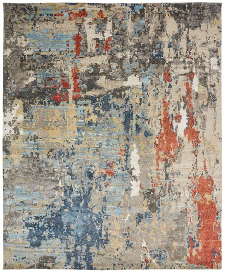Hand Knotted Wool & Silk Modern Rug KZF5160