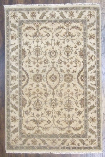 Indo Chobie Natural-dye 4'0"x6'0" Hand-knotted Rug -w649