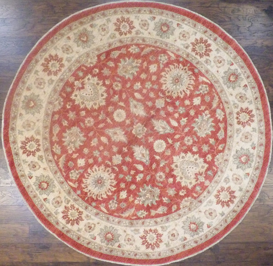 Oushak Chobie Natural-dye 9'0"x9'0" Hand-knotted Rug -w505