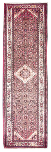 Persian Semi Antique Hamadan 3'0"x11'0" Hand-knotted Rug -W1157
