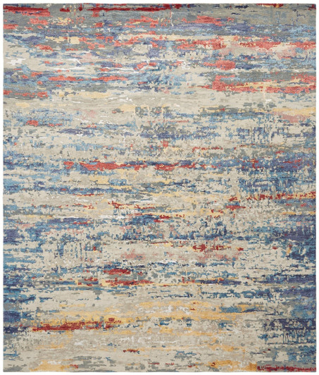 Hand Knotted Wool & Silk Modern Rug KEQ5870