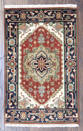 Tribal Heriz 2'0"x3'0" Hand-knotted Rug -w337