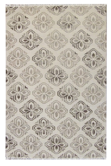Coastal Flat-Weave Indoor/Outdoor Beach 5'0"x8'0" Hand-knotted Rug -W813