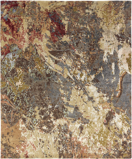 Hand Knotted Wool & Silk Modern Rug KEQ5820