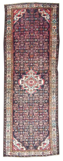 Antique Persian Hamadan 4'0x11'0" Hand-knotted Rug -W1173