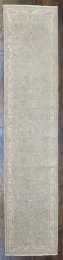 Oushak Chobie White Wash 2'6"x12'0" Hand-knotted Rug -w699