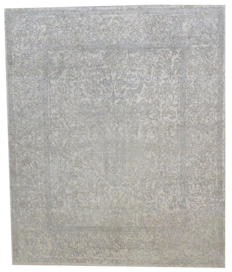Transitional Abstract Oxidized Broken Design 8'0"x10'0" Hand-knotted Rug -w991